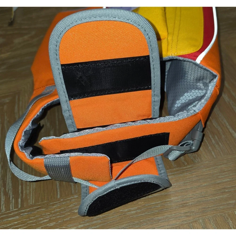 ZLX Dog Life Jacket Orange Yellow Medium Reflective Safety Vest NWT